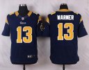 Nike NFL Elite Rams Jersey #13 Warner Blue