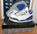 Womens Air Jordan 3 Shoes White Blue 100