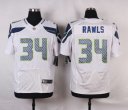 Nike NFL Elite Seahawks Jersey #34 Rawls White