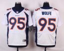 Nike NFL Elite Broncos Jersey #95 Wolfe White