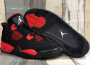 Air Jordan 4 Mens Shoes Black Red