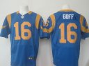 Nike NFL Elite Rams Jersey #16 Goff Blue Yellow