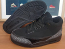 Womens Air Jordan 3 Shoes All Black 100
