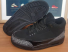 Womens Air Jordan 3 Shoes All Black 100