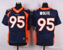 Nike NFL Elite Broncos Jersey #95 Wolfe Blue