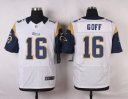 Nike NFL Elite Rams Jersey #16 Goff White