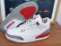 Womens Air Jordan 3 Shoes White Red 100