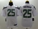 Nike NFL Elite Seahawks Jersey #25 Sherman White