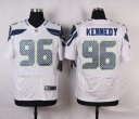 Nike NFL Elite Seahawks Jersey #96 Kennedy White