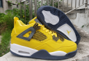 Air Jordan 4 Mens Shoes Black Yellow Wholesale