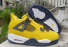 Air Jordan 4 Mens Shoes Black Yellow Wholesale