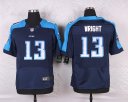 Nike NFL Elite Jersey Titans #13 Wright Navy Blue